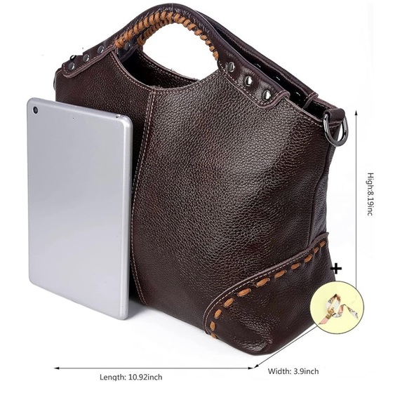 Heshe crossbody handbag coffee color. - Picture 4 of 4